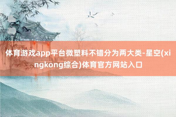 体育游戏app平台微塑料不错分为两大类-星空(xingkong综合)体育官方网站入口