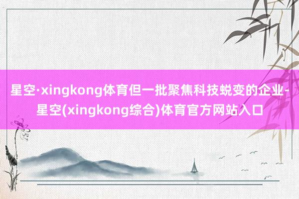 星空·xingkong体育但一批聚焦科技蜕变的企业-星空(xingkong综合)体育官方网站入口