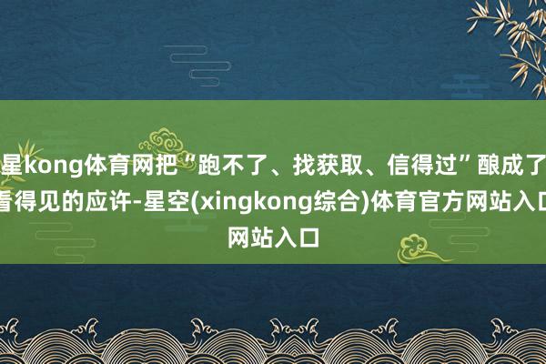 星kong体育网把“跑不了、找获取、信得过”酿成了看得见的应许-星空(xingkong综合)体育官方网站入口