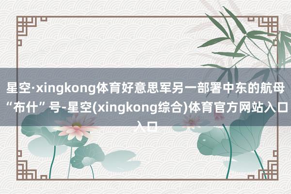 星空·xingkong体育好意思军另一部署中东的航母“布什”号-星空(xingkong综合)体育官方网站入口